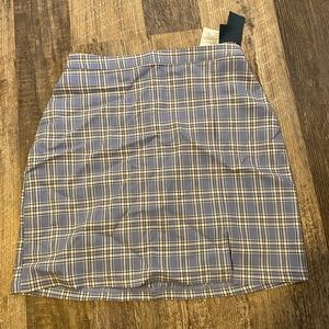 Hollister Blue Checkered Ultra High-Rise Skirt